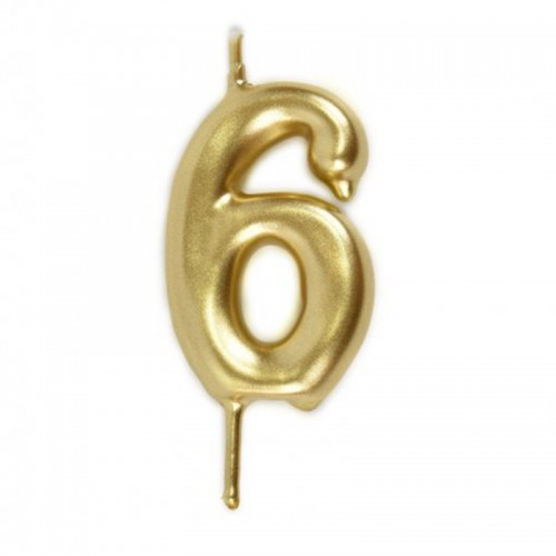 Vela Número 6 Dourado